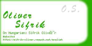 oliver sifrik business card